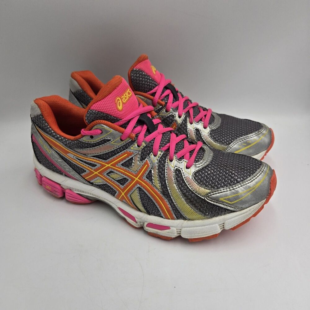 ASICS GEL-Exalt Women’s Running Shoes 8.5 Gray Pink Orange Athletic Sneakers